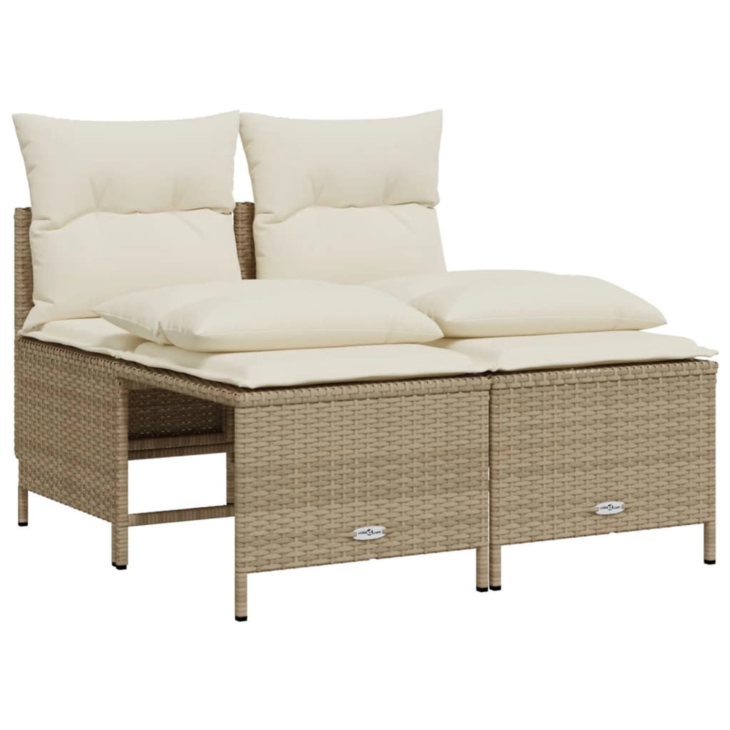 vidaXL 4-Tlg Garten-Sofagarnitur mit Kissen Beige Poly Rattan 368375 günstig online kaufen