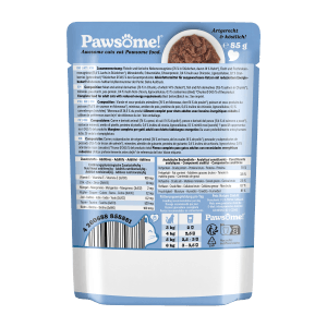 Pawsome Katzen-Nassfutter Adult Light Lachs, 85g Portionsbeutel.