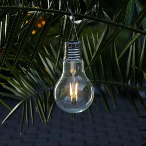 Marelida LED Solar XL Glühbirne Solarleuchte Garten Terrasse Balkon Stehend Hängend 1St