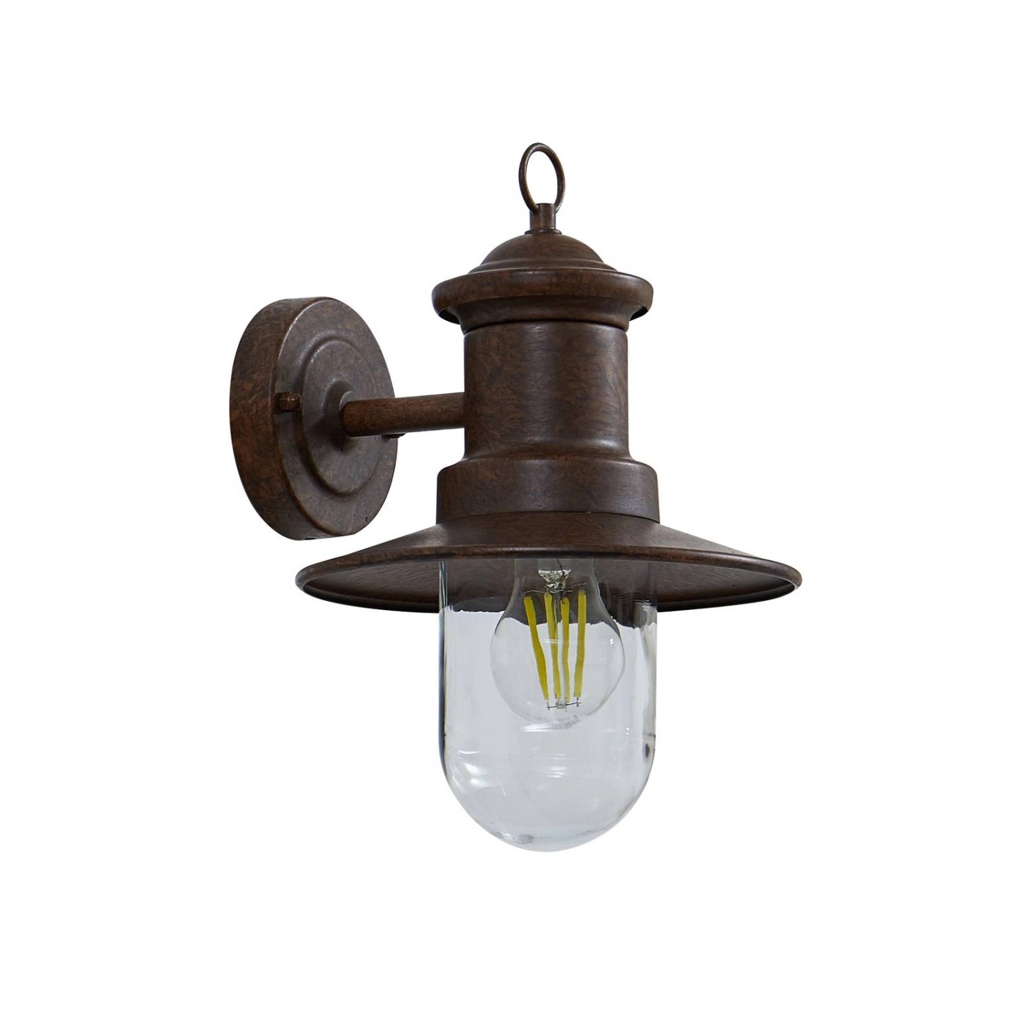 Lindby Wandleuchte Außen Laterne Eloretta 10025908 Spritzwassergeschützt Landhaus Vintage Rustikal in Braun aus Metall 1...