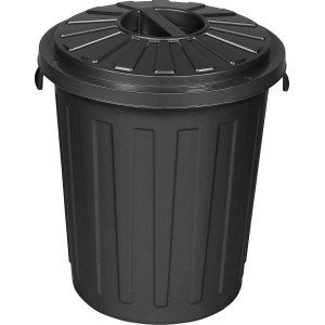 Graphitfarbener Maxi Mülleimer mit Deckel, 23 Liter Volumen.