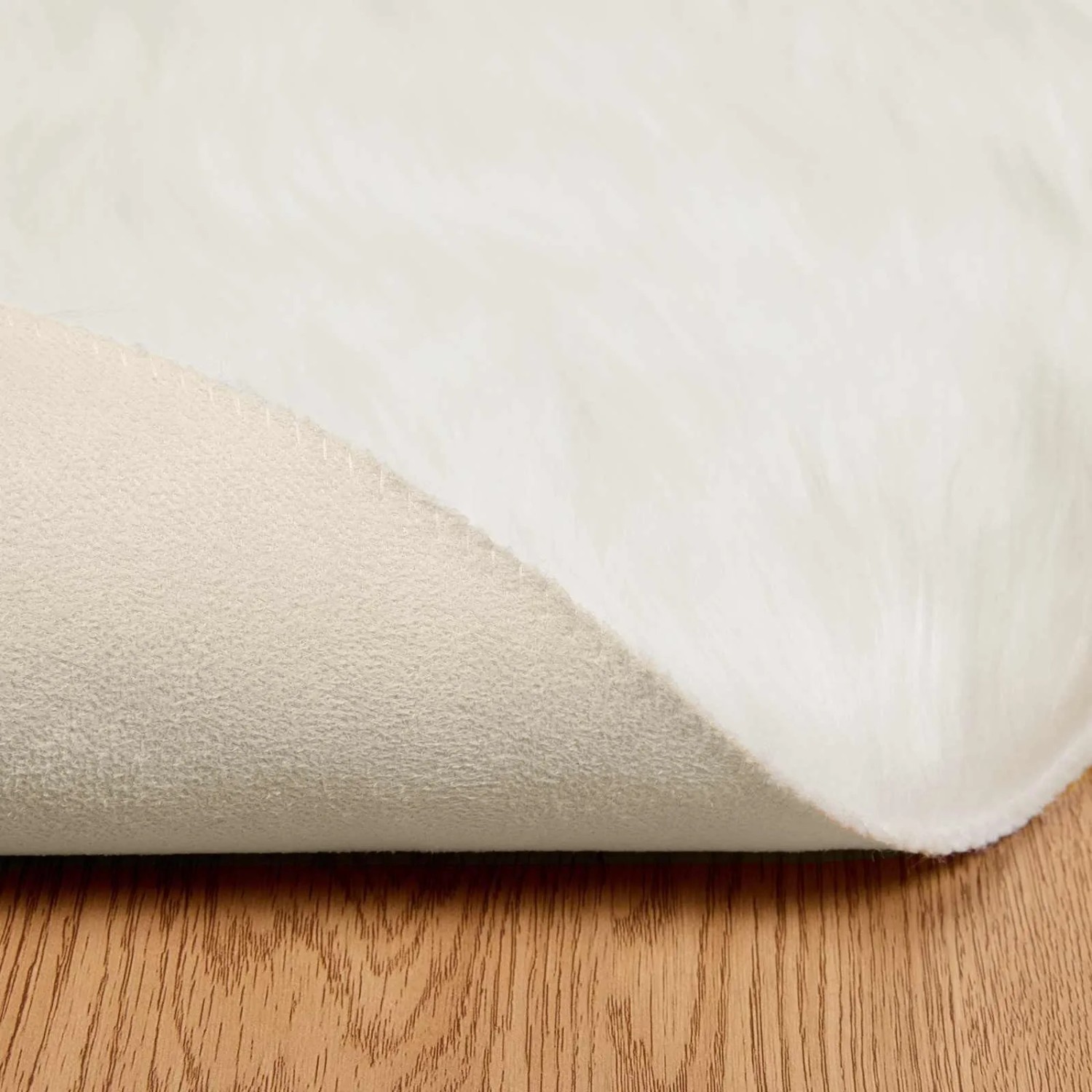 vidaXL Kunstschaffell Teppich Tafalla Weiß Ø 100 cm Polyester 42021470_6