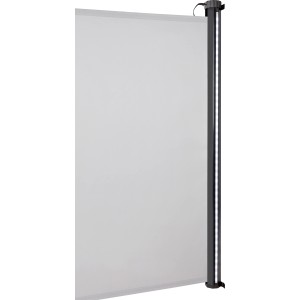 Seitenmarkise Livingston 3x1,5m silbergrau mit LED-Leiste für Terrasse & Balkon.