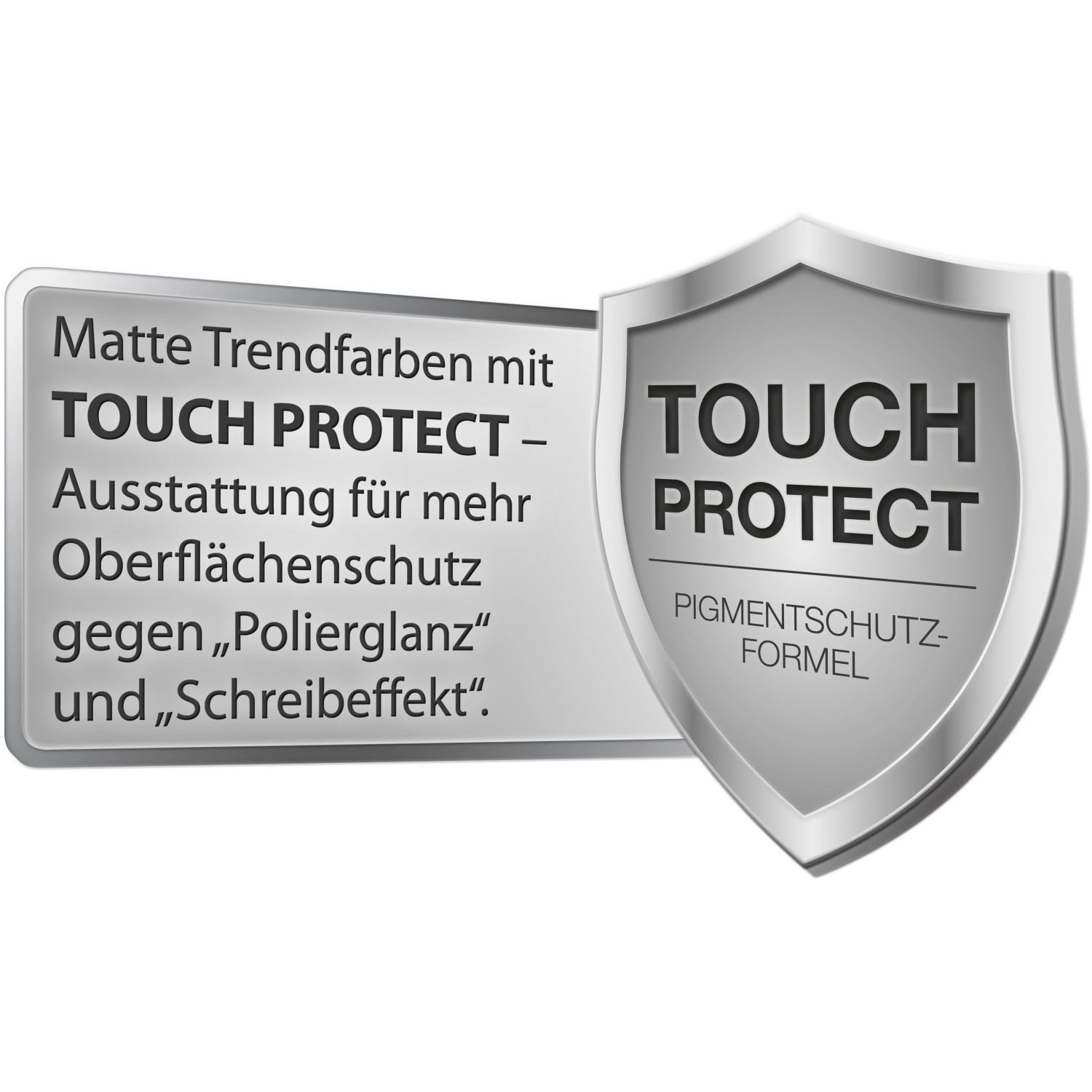 Symbol für Schöner Wohnen Wandfarbe mit Touch Protect Formel für Oberflächenschutz.