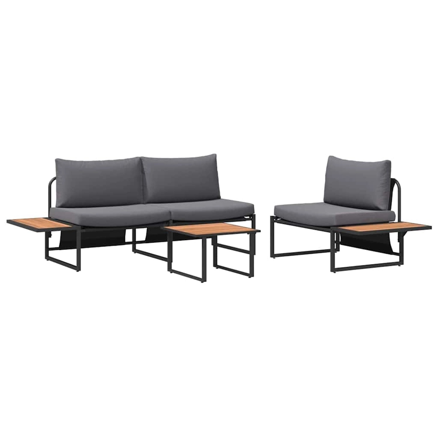 vidaXL Garten Essgruppe 3-Tlg Anthrazit Stahl 3335891 günstig online kaufen