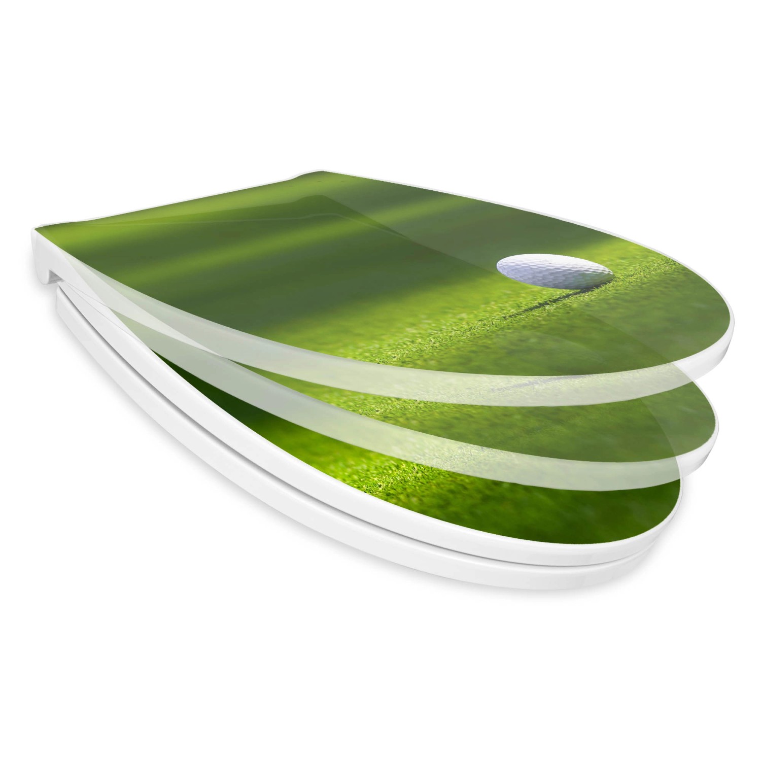Banjado Premium WC-Sitz mit Golfball-Motiv und Absenkautomatik.
