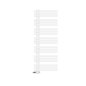 Weißer LuxeBath Badheizkörper Iron, 600x1600mm mit Anschlussgarnitur Universal Eck.