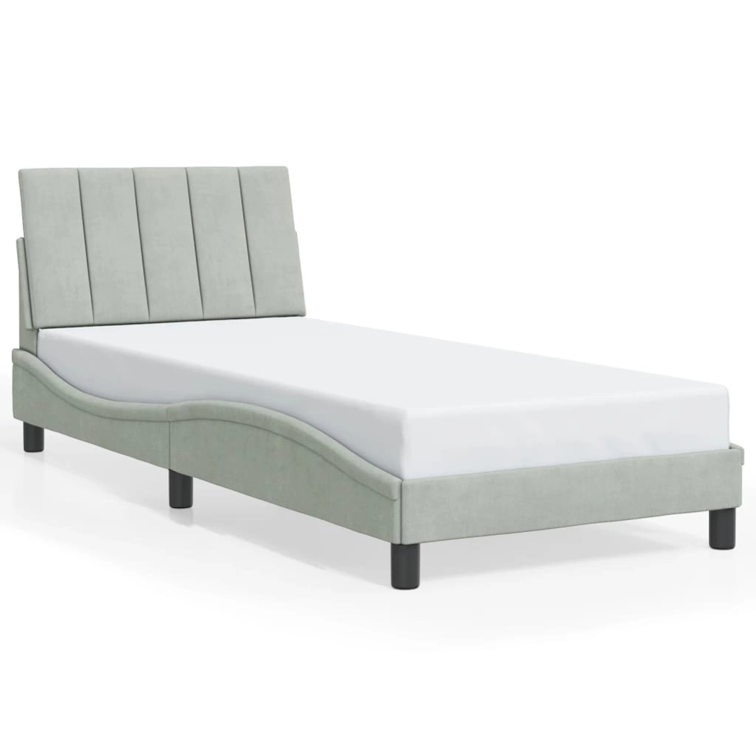 vidaXL Bettgestell ohne Matratze Hanko Hellgrau 80x200 cm Samt 3207813 günstig online kaufen