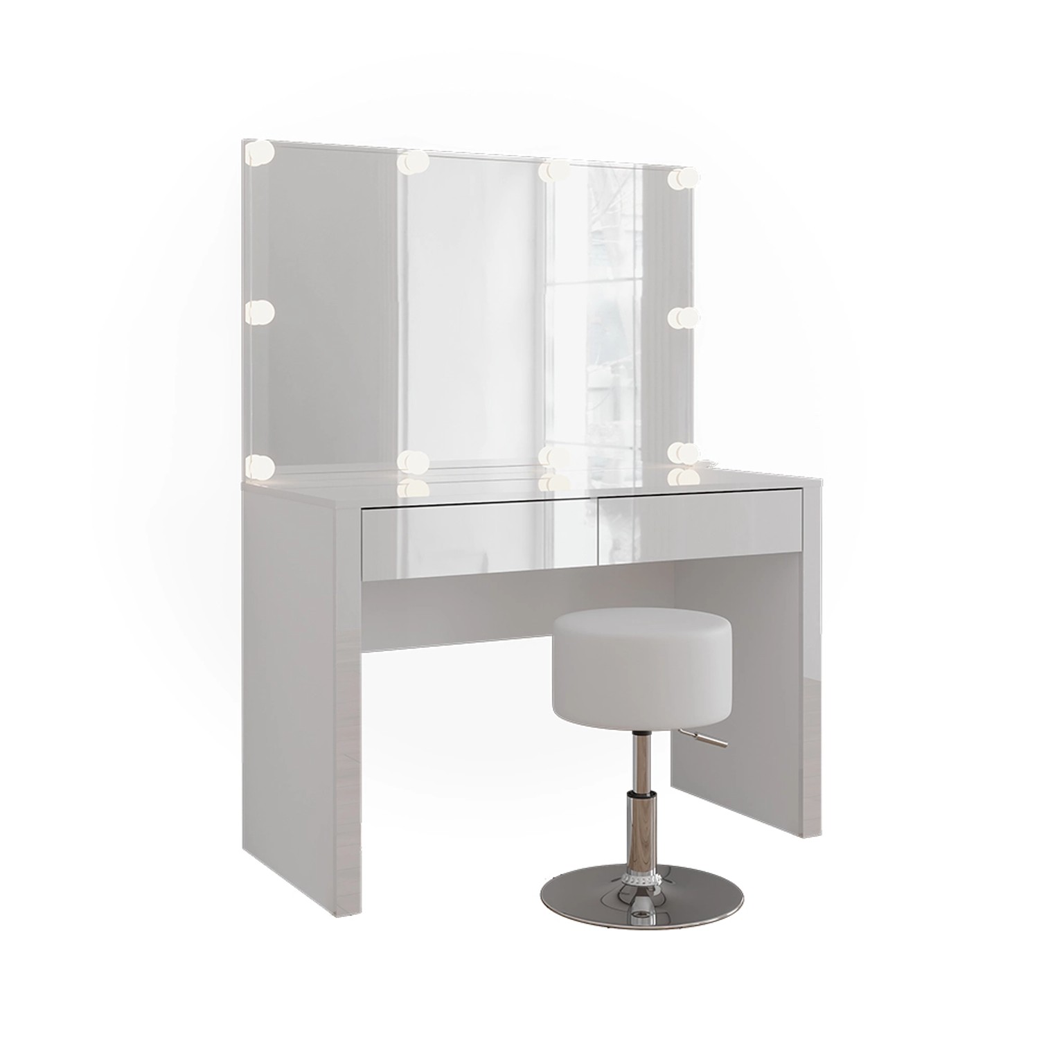 Vicco Schminktisch Annabelle Weiß Hochglanz/Weiß 110 cm mit LED-Beleuchtung günstig online kaufen