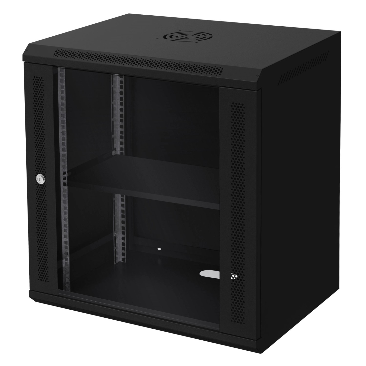 ECD Germany Netzwerk Serverschrank 12 HE 19 Zoll Schwarz 60x63,5x45cm