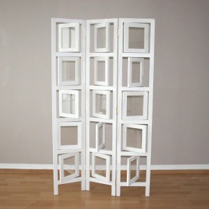 Homestyle4u 3-tlg. Paravent in Weiß 93x161 cm 762