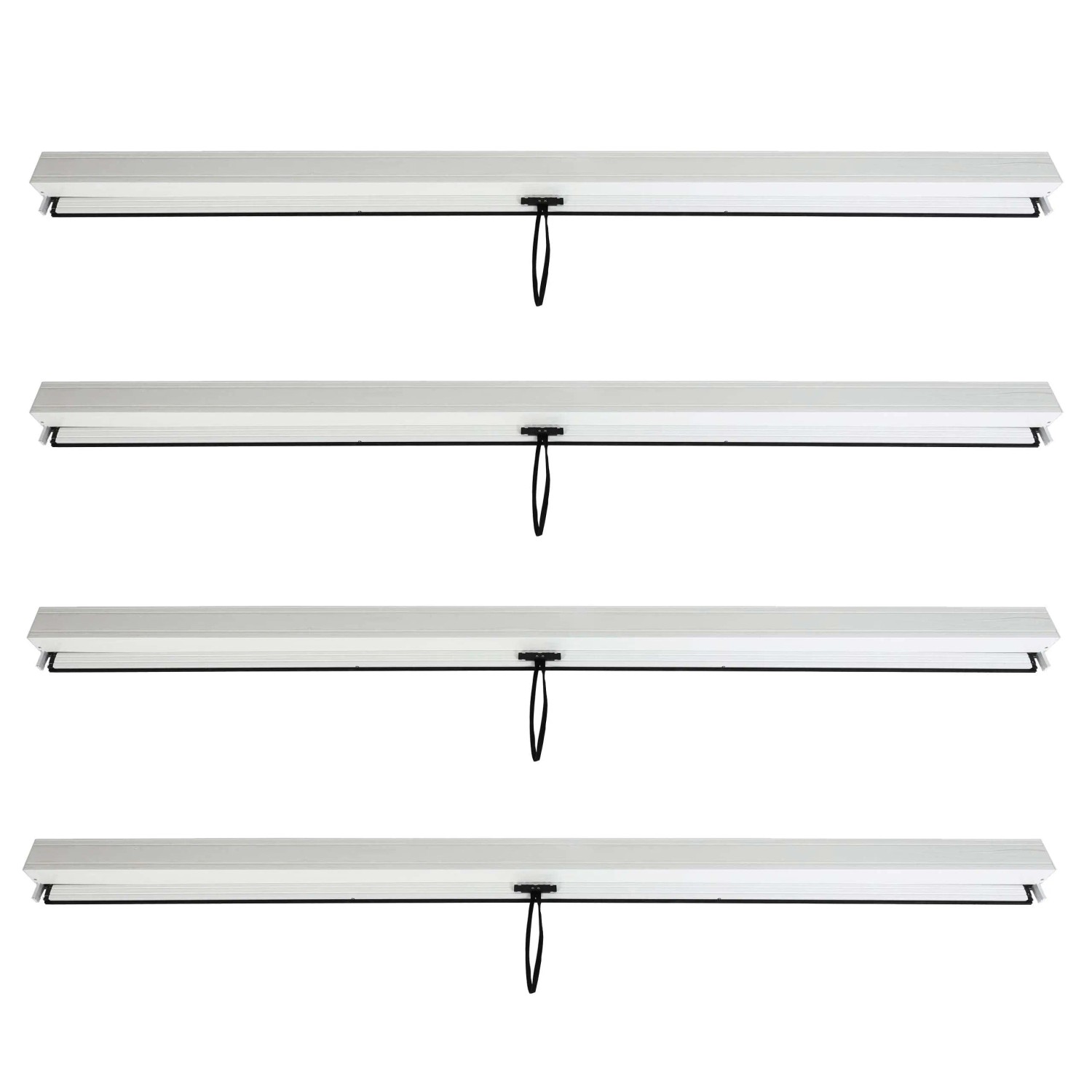 BERLINLODGE 4er-Set Seitenwand Für Pergola 3x3m HxB 205x270cm Pavillon Rollo Ersatzseitenwand Weiß Stoff Textil Sturmfest