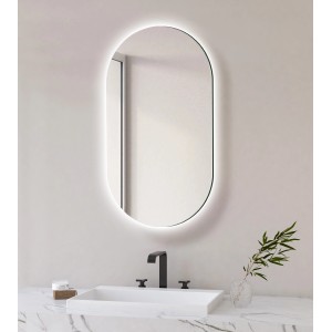 DSK LED-Lichtspiegel Silver Pico, 50x90 cm, mit indirekter Beleuchtung im Badezimmer.