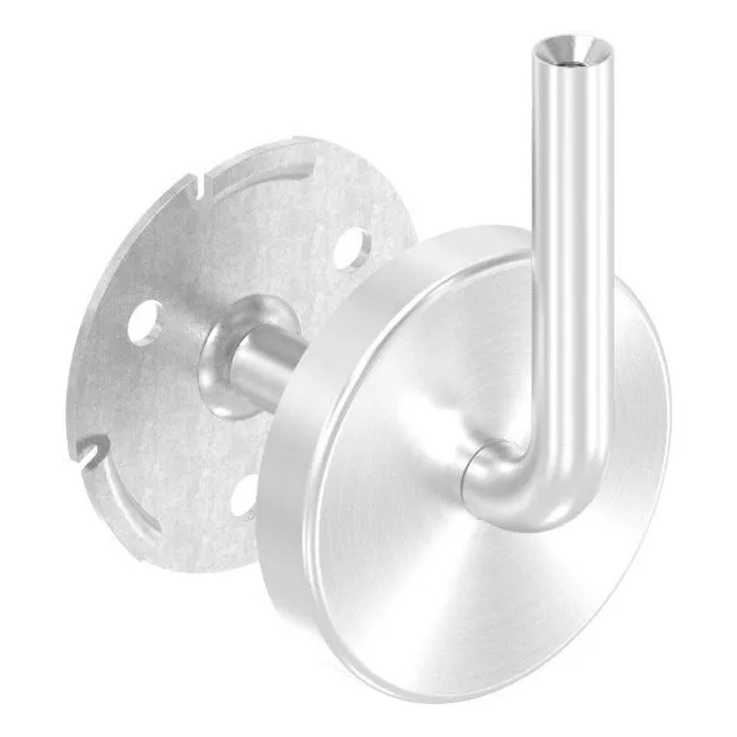 FeNau Handlaufhalter V2A Wandabstand 75 mm Ronde Ø70 mm Inkl. Cliprosette Verschweißt