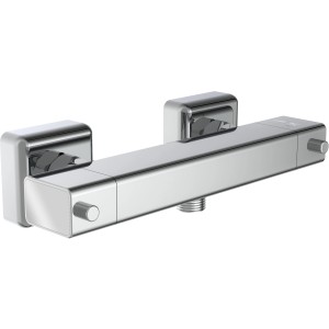 Schütte Thermostat-Duscharmatur Signo Chrom, Aufputz-Duscharmatur mit Temperaturskala.