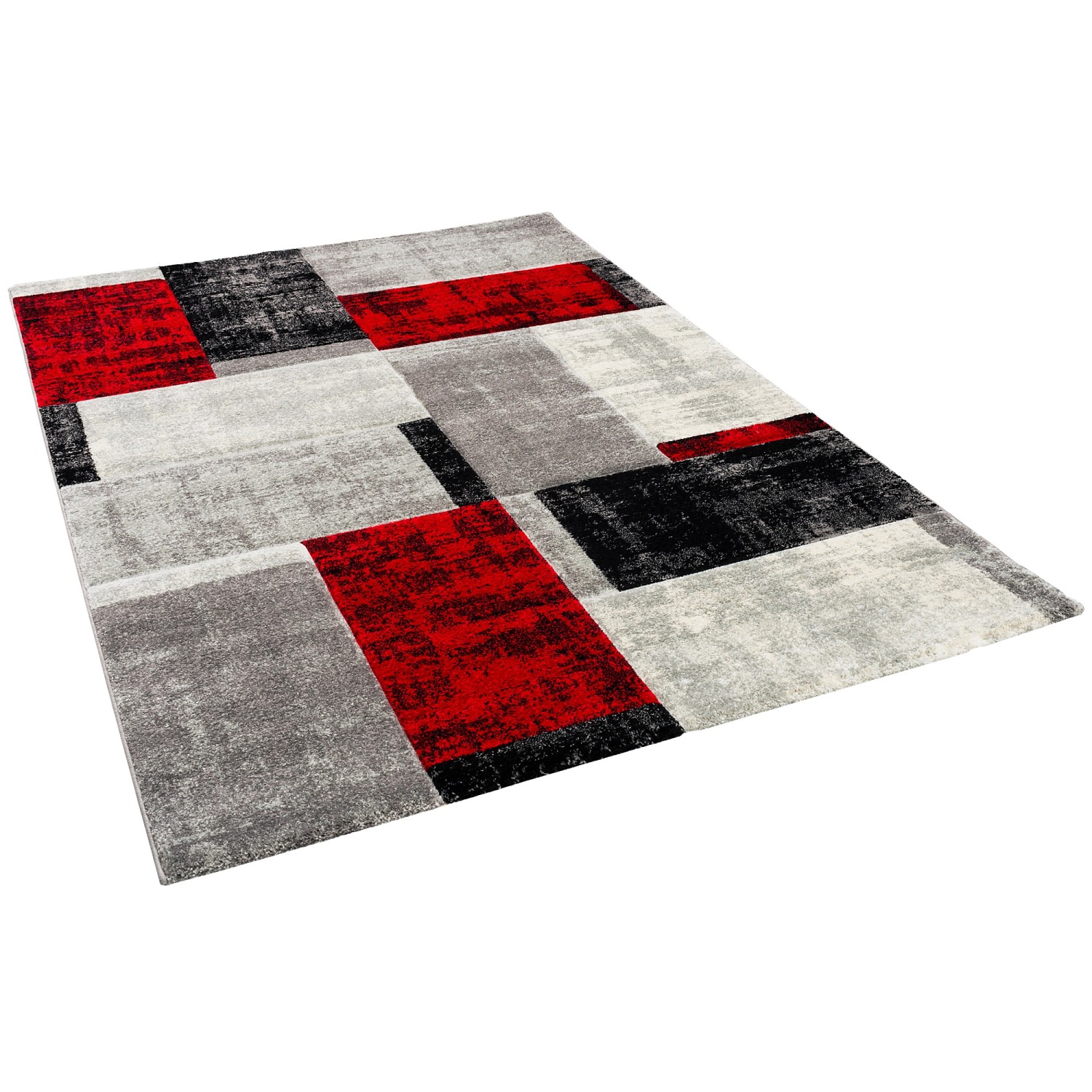 Pergamon Designer Teppich Maui Modern Karo Rot 120x170cm günstig online kaufen