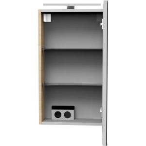 Offener Fackelmann Spiegelschrank SBC Sandeiche 40 cm mit Einlegeböden.