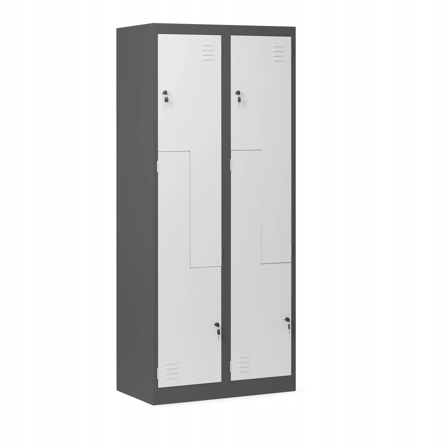 Jan Nowak Spind Schrank L-Form JULIA 185 x 80 x 45 cm Anthrazit-Weiß