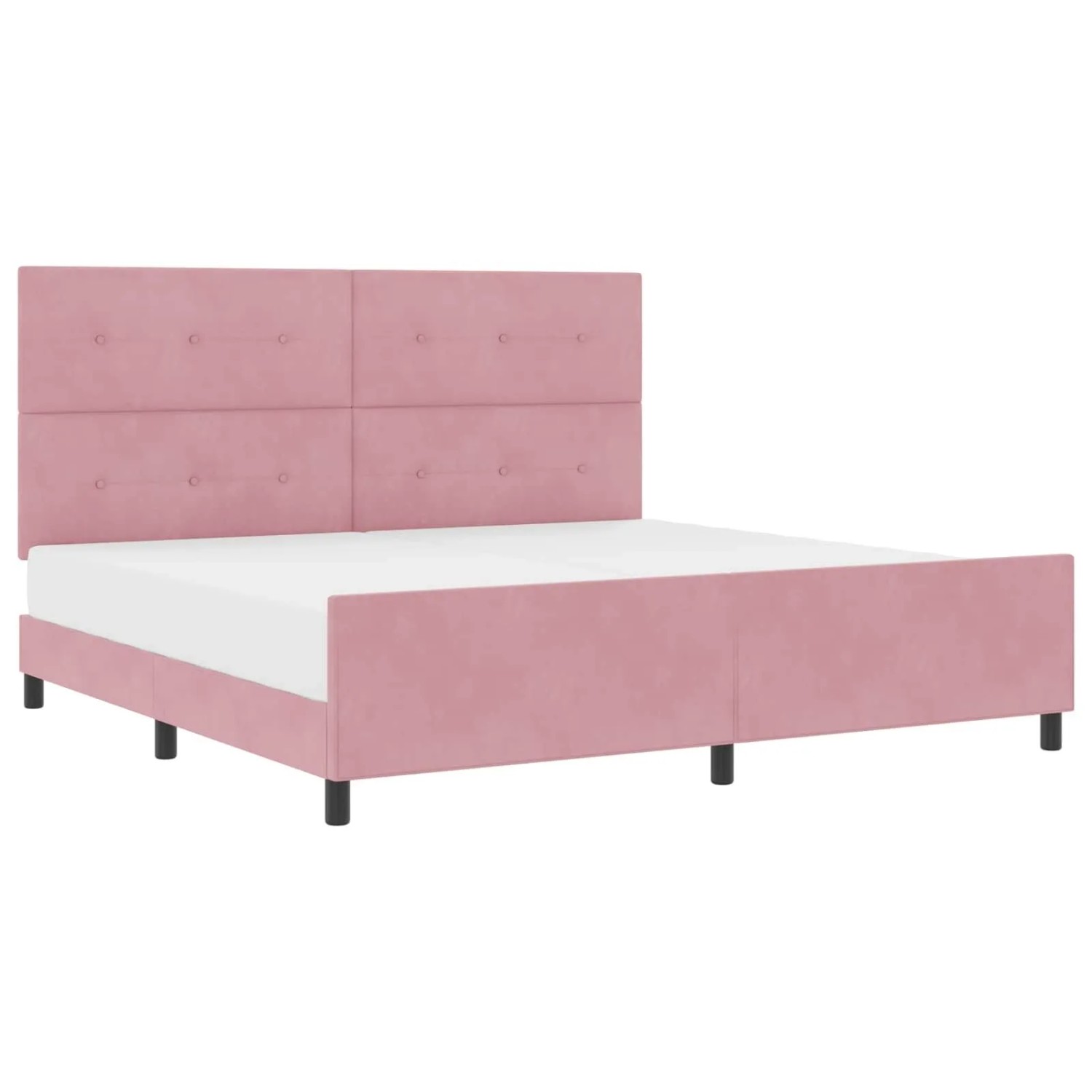 vidaXL Boxspringbett mit Kopfteil Rosa 200 x 200 cm Samt 3344968 günstig online kaufen
