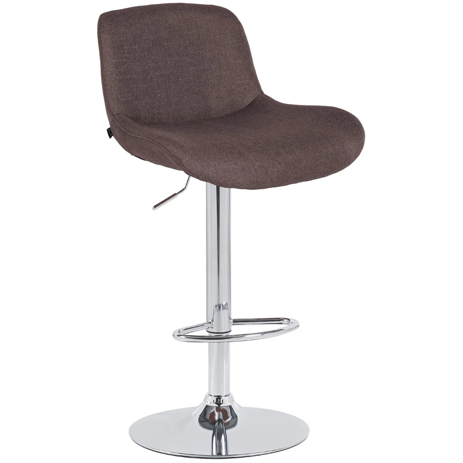DELUKE Barhocker PONOR Stoff Dunkelbraun 50x50x85cm Silber Barstuhl Höhenverstellbar Mit Lehne Drehbar Tresenhocker Tresenstuhl
