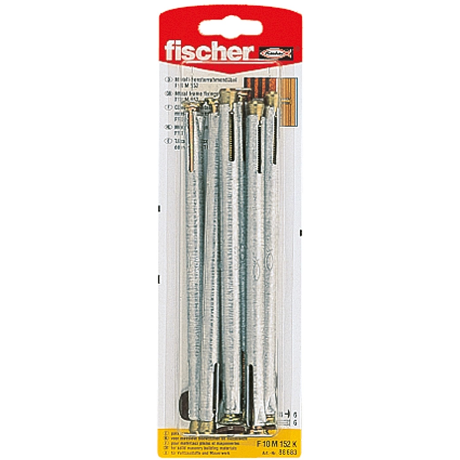 Fischer Fensterrahmendübel F 10 M 152 K, 6 Stück im Set, zur spannungsfreien Befestigung von Fenster- und Türrahmen.