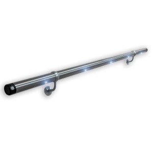Treba LED Handlauf-Set PiccoRail L1, 150 cm, Edelstahl mit Bewegungsmelder und 5 LEDs.