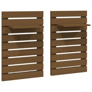vidaXL Wand-Nachttische 2 Stk Honigbraun Massivholz Kiefer 824771