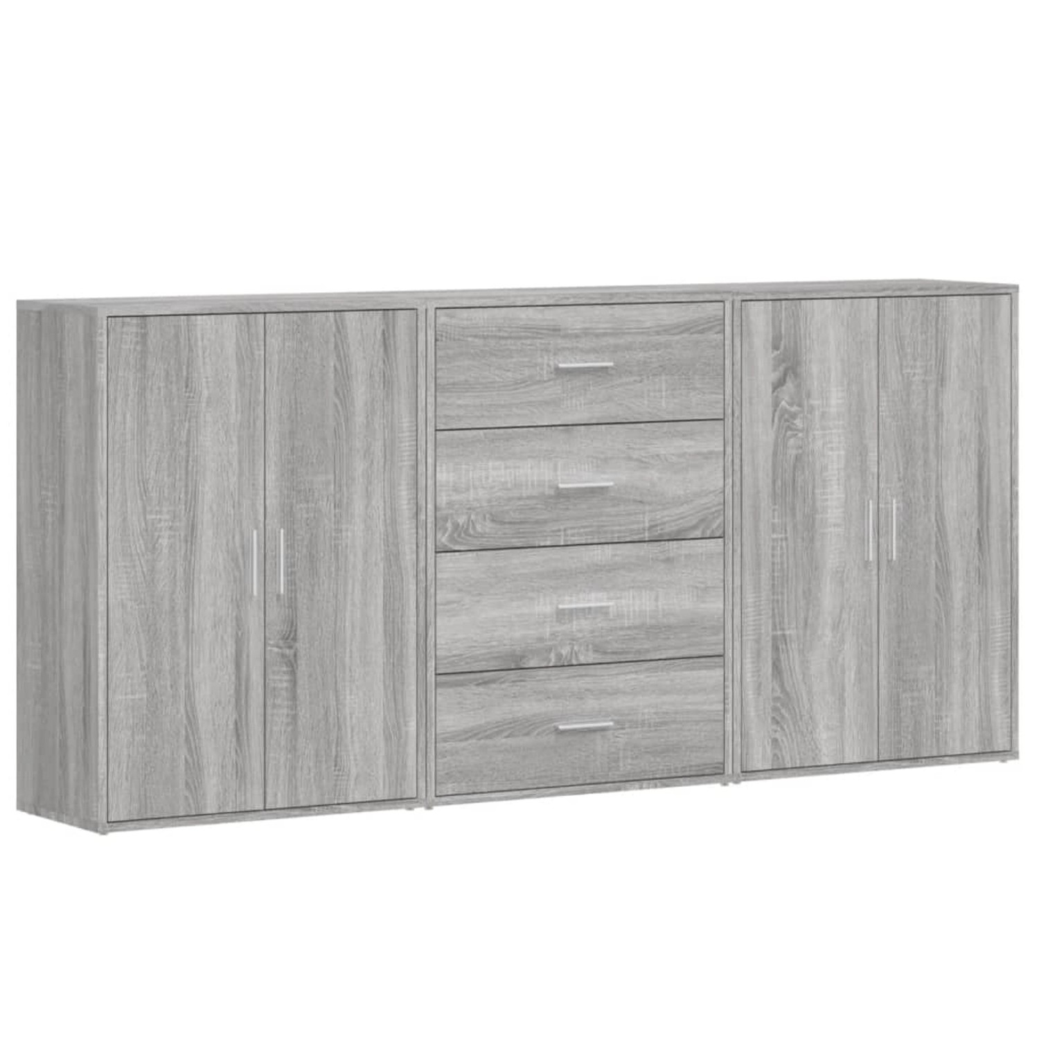vidaXL Sideboards 3 Stk Grau Sonoma 60x31x84 cm Holzwerkstoff 3276579 günstig online kaufen