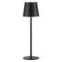 Schwarze Just Light Akku-LED-Tischleuchte Boteria, Ø 11 cm, 37 cm hoch. Dekoleuchte für Innen & Außen.