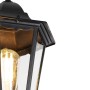 Detailaufnahme der schwarzen QAZQA Außenlaterne Havanna, 3-flammig, mit klarem Glas.