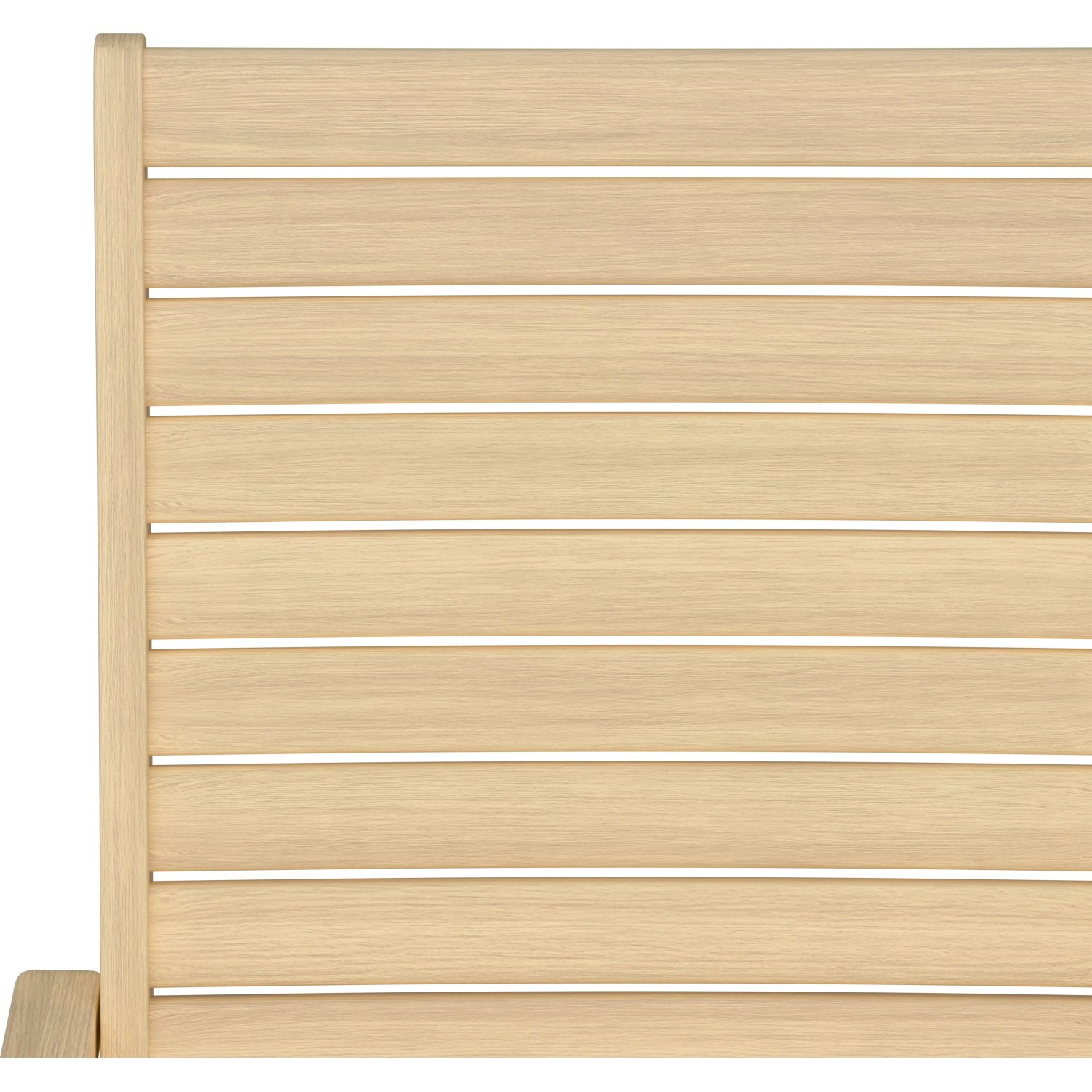 Detailansicht Klappstuhl Canston aus Holz, naturfarben, mit verstellbarer Rückenlehne und Armlehnen.