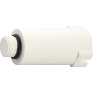 Weißer Abpress-Zapfen 16,7 mm (G 3/8) aus Kunststoff zum Verschließen von Wasserleitungen.