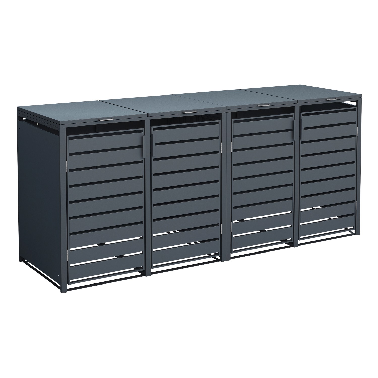 Westmann Mülltonnenbox Kubus Metall 4er Box 240 l Anthrazit 116 x 264 x 80 cm