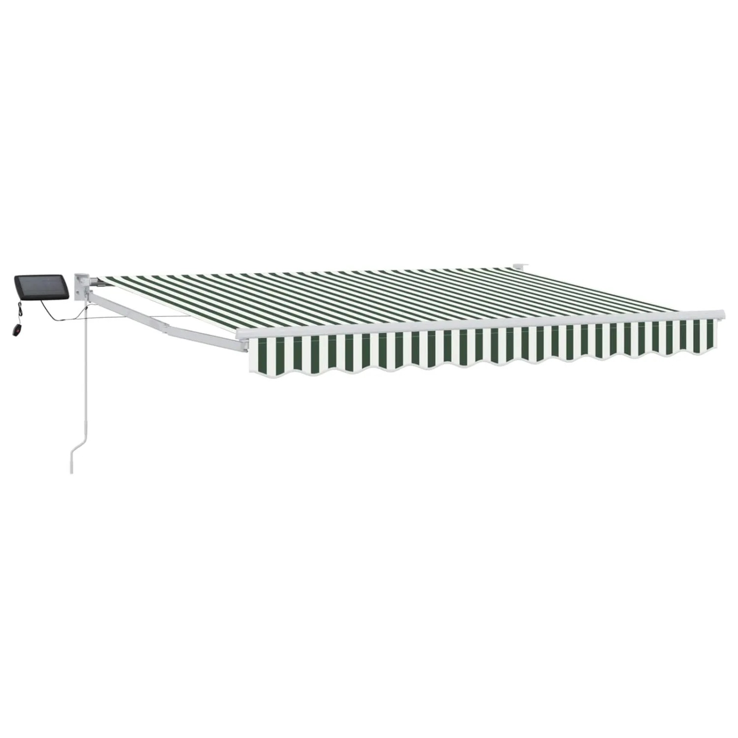 vidaXL Manuelle Gelenkarmmarkise mit LEDs Grün und Weiß 3 x 2,5 m 3419264