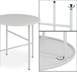Bomoe Finn Beistelltisch Ø 44x46cm Hellgrau Metall