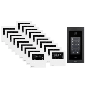 Balter EVO-HD Komplettsystem mit Unterputz-Türstation mit Full-Touch-Display und 19x 4,3" WiFi Mini-HD Monitor Schwarz