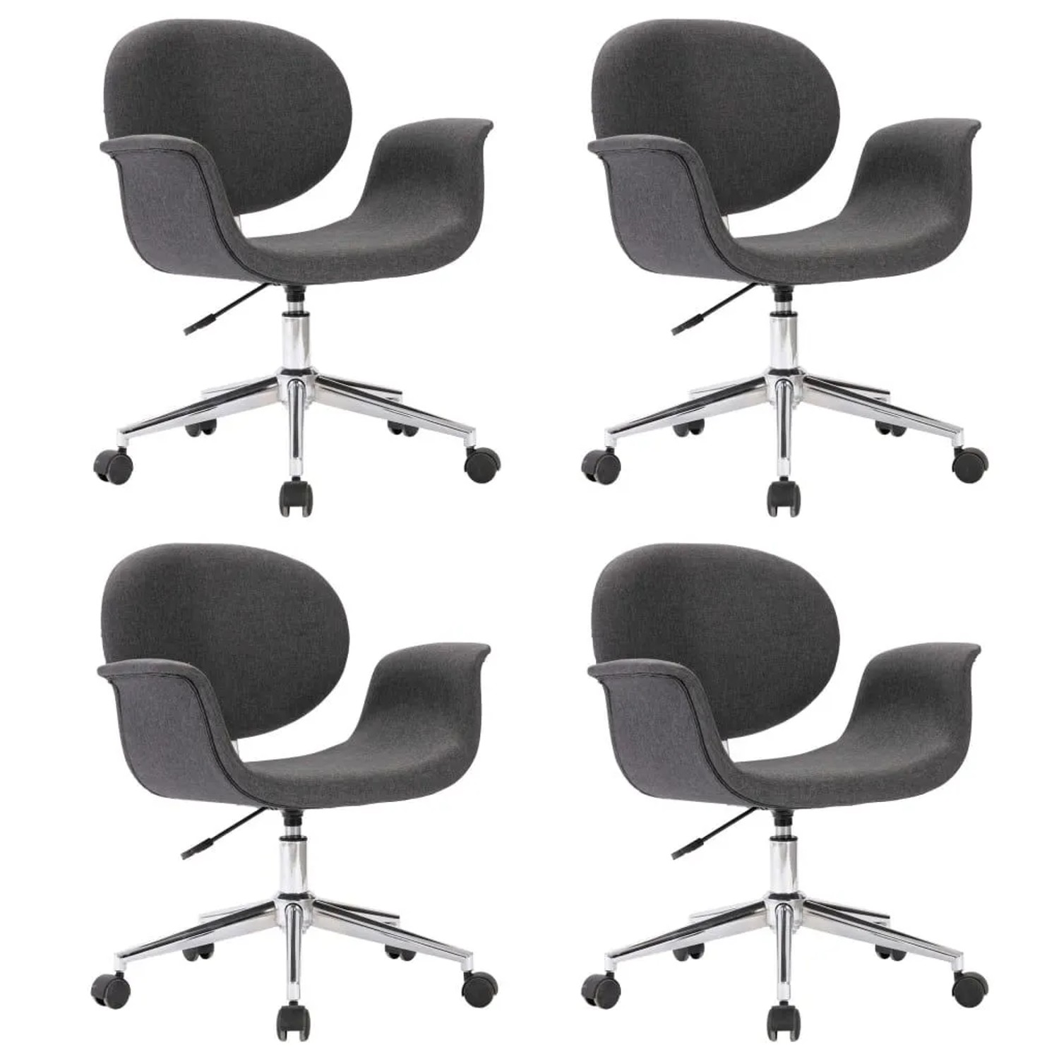 vidaXL Drehbare Esszimmerstühle 4 Stk Grau Stoff 3054864