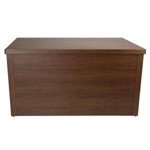 Wilk Gartenbox aus Metall in Holzoptik Doppelwandig 63 cm x 117 cm x 62 cm Braun