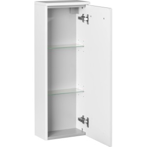 Offener Fackelmann Bad-Hängeschrank SBC, weiß matt, mit zwei Glasböden. Badmöbel für mehr Stauraum.