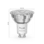 Philips Hue GU10 Leuchtmittel 2er Set, 4,7W, 6500K, 345lm, smarte Steuerung.