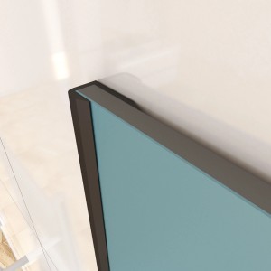 Aurlane Abschlussprofil, schwarz, Aluminium, für Duschrückwände, 1x0,5x210cm.