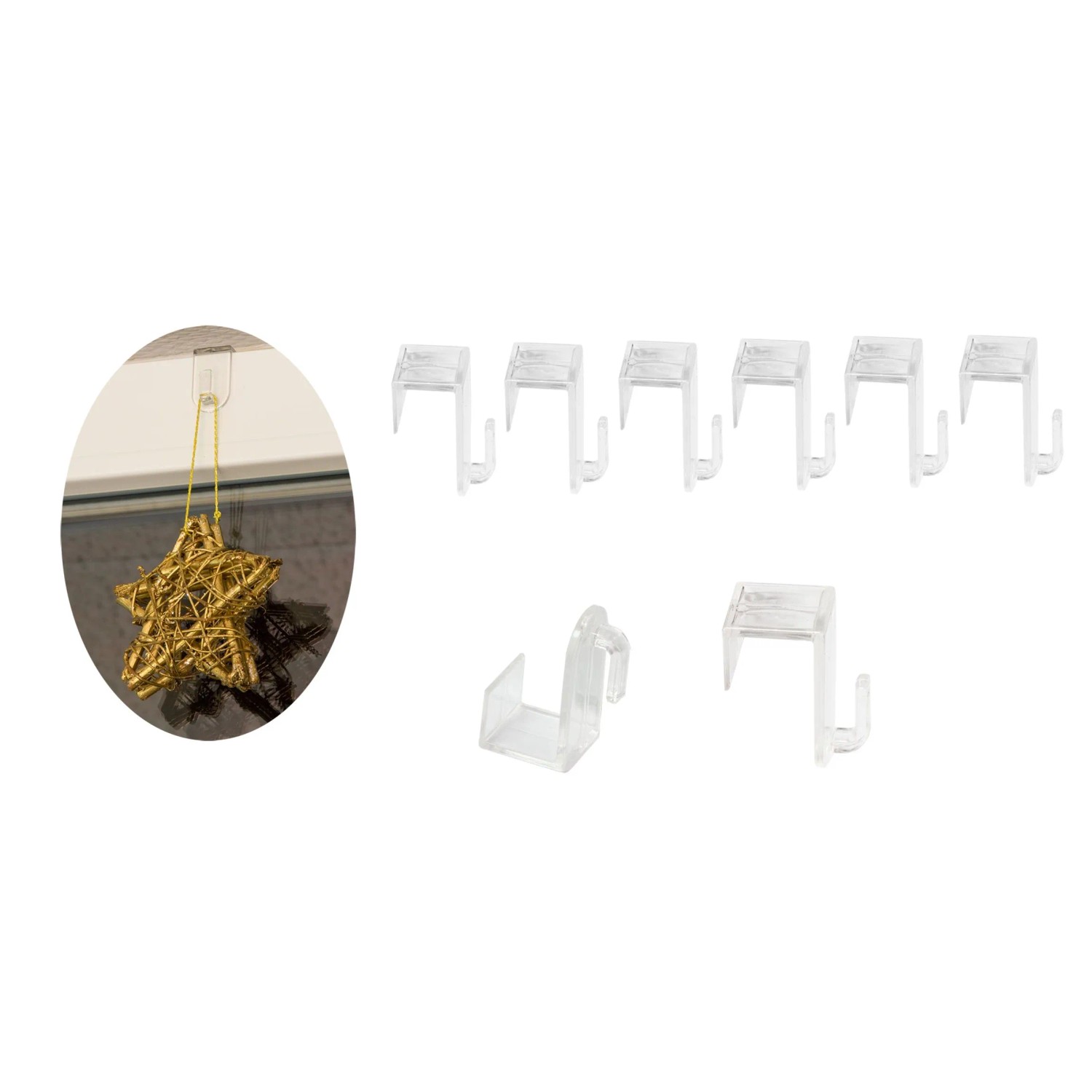 BigDean 8er Set Fenster Und Türhaken Aus Transparentem Kunststoff Unauffällig & Effizient Für Ein Fensterfalz Von Max. 1,7 Cm Ideal