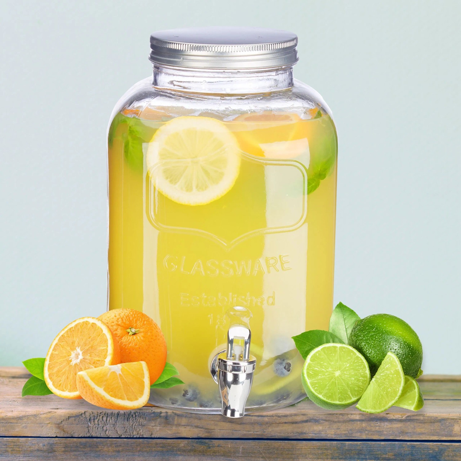 Relaxdays Getränkespender Glas Transparent mit Zapfhahn 5 L 28 cm x 15 cm x 16 cm 1,3 kg_3