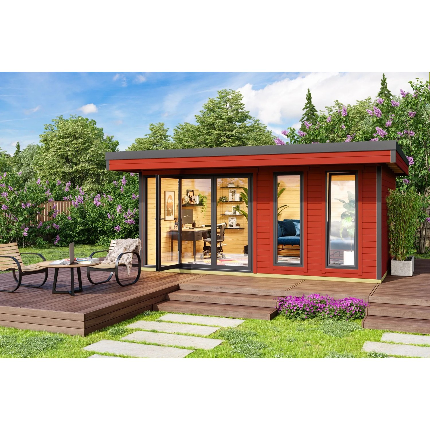 Lasita Gartenhaus Domeo 8 Schwedenrot 500 cm x 400 cm