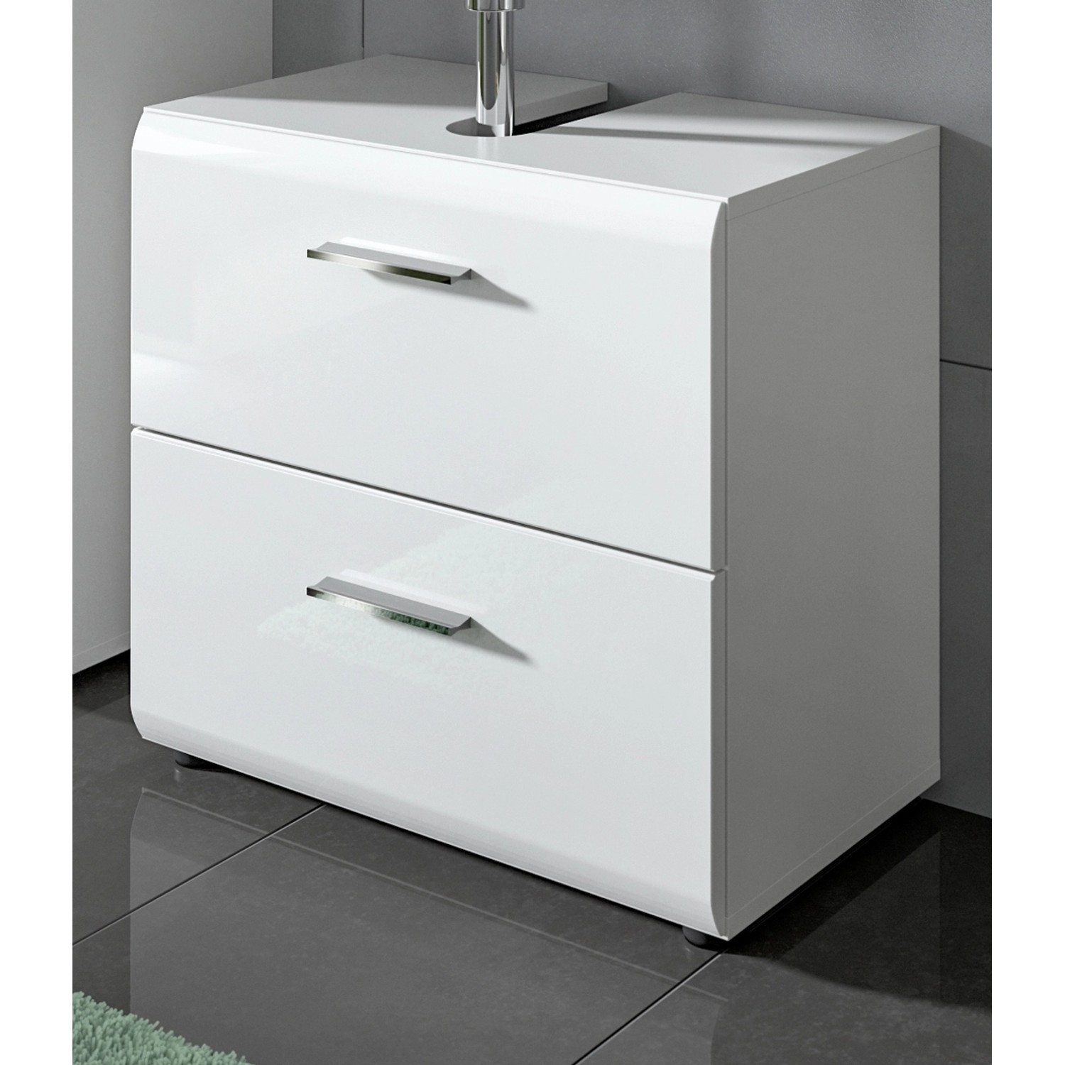 Inn.Furn Waschbeckenunterschrank in Weiß Hochglanz 60 cm Cover günstig online kaufen