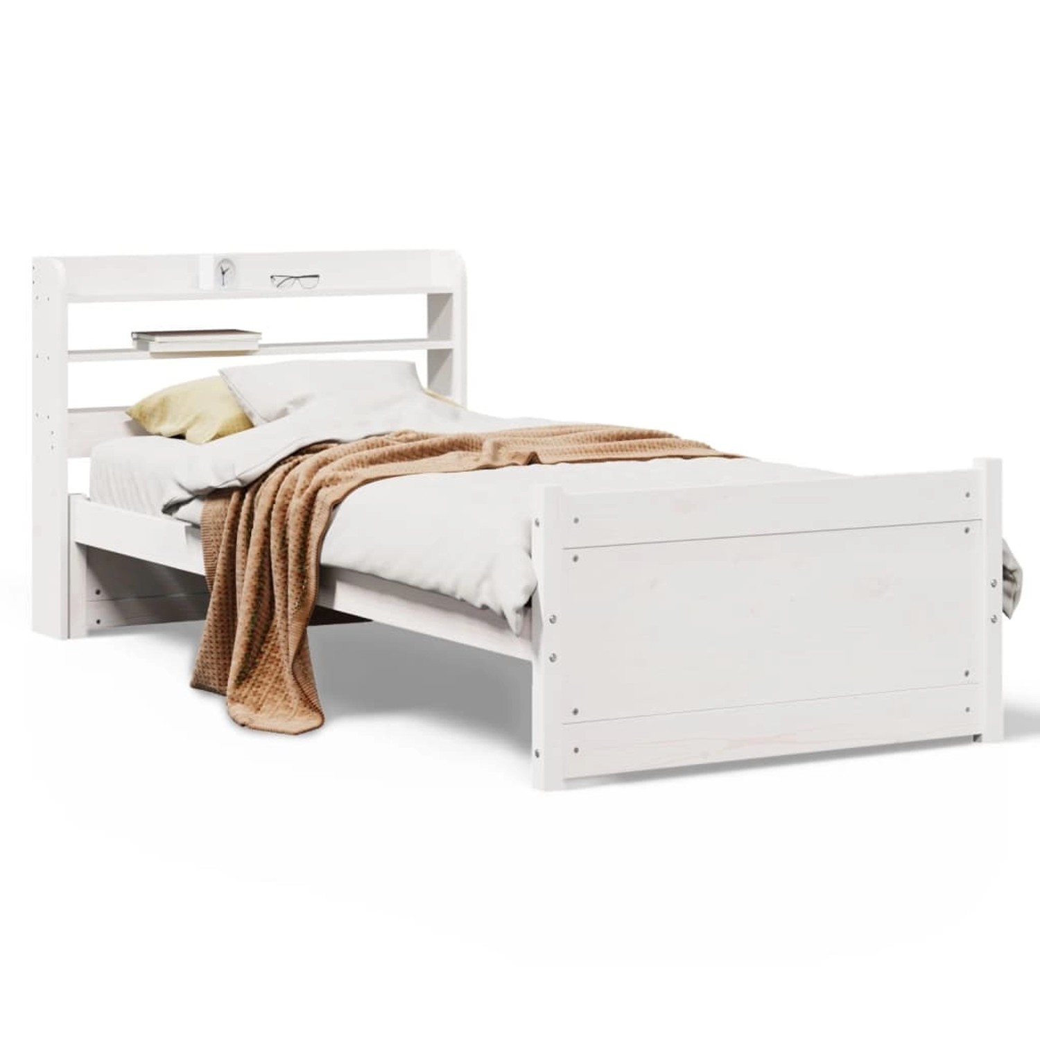 vidaXL Bettgestell mit Kopfteil ohne Matratze Weiß 90x200 cm 3306757 günstig online kaufen