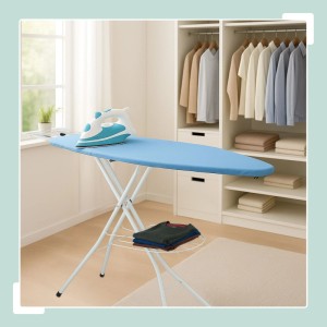 Relaxdays Bügelbrett Stahl Blau Höhenverstellbar 120 cm x 38 cm 4,5 kg