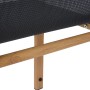 Detailansicht: Siena Garden Stapelsessel Catania, schwarz-braunes Textil, Teakholz-Optik Gestell.