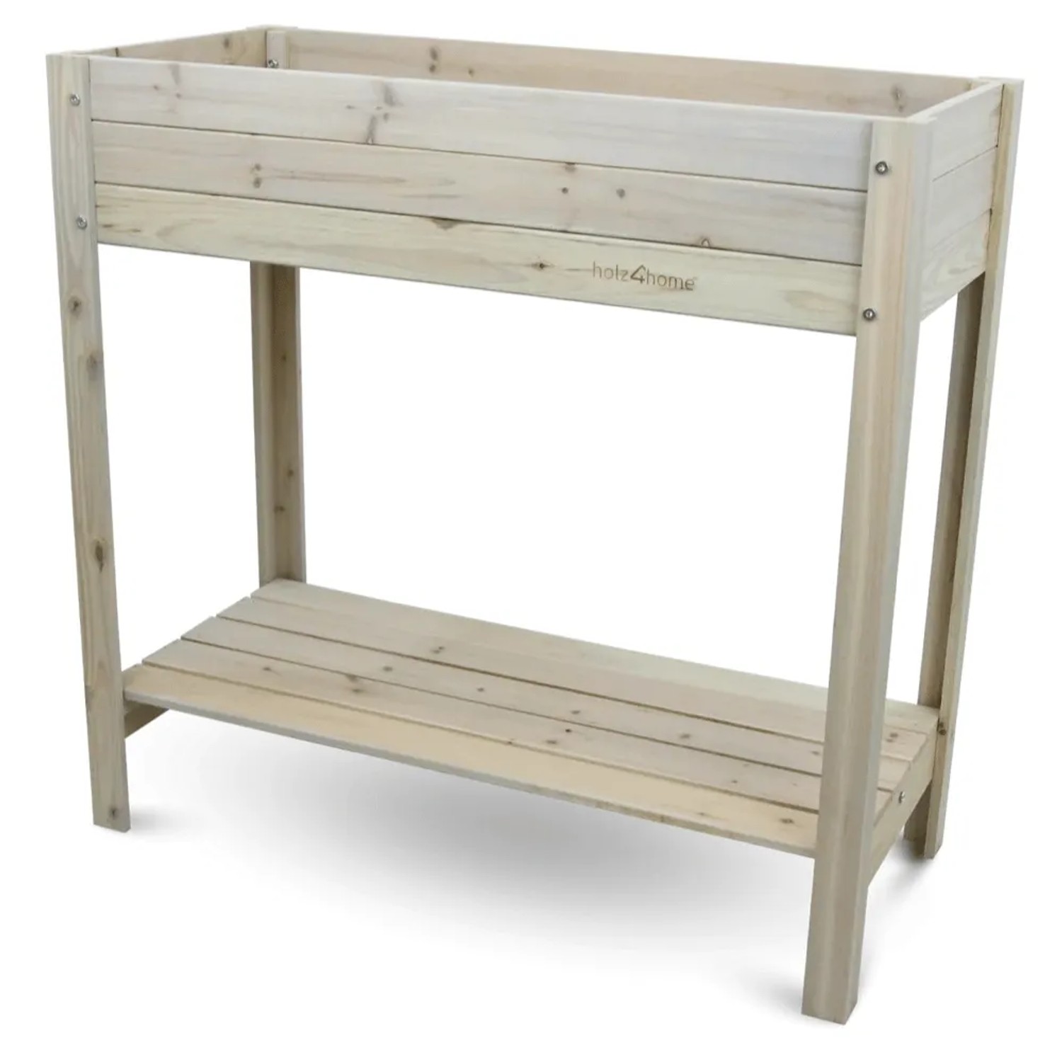 DELUKE Hochbeet Balkon Holz KLEO mit Vlies Handschuhe Pflanzkasten Hoch Blumenkasten aus Tannenholz Kräuterbeet Wetterfe...