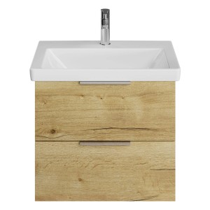 Steinkamp Waschtischunterschrank Living 2.0 mit Villeroy & Boch Subway 3.0 Waschtisch in Halifax Eiche Quer.